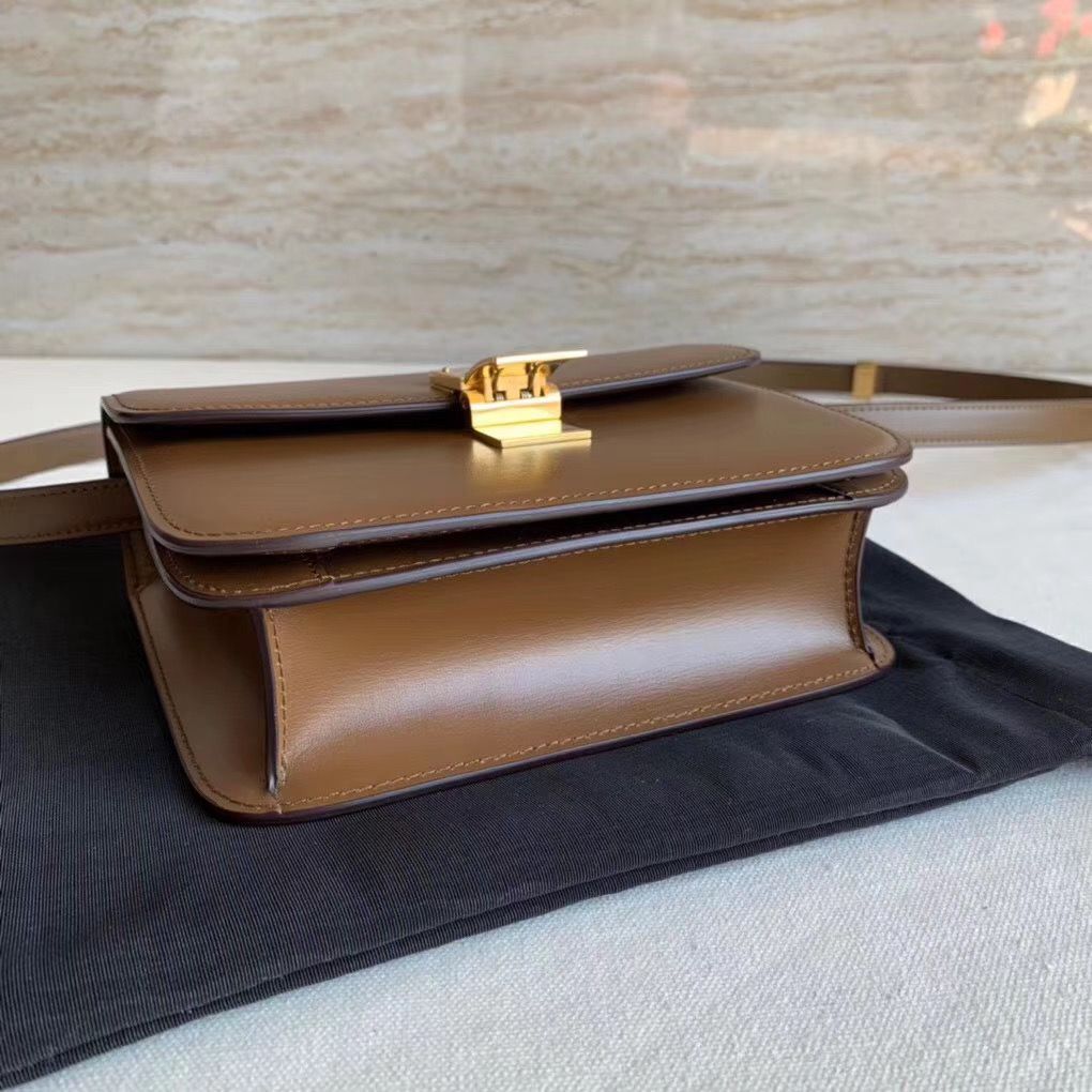 Celine Classic Box Teen Flap Bag Original Calfskin Leather 3379 Brown