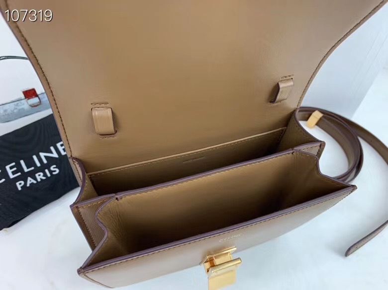 Celine Classic Box Teen Flap Bag Original Calfskin Leather 3379 Brown