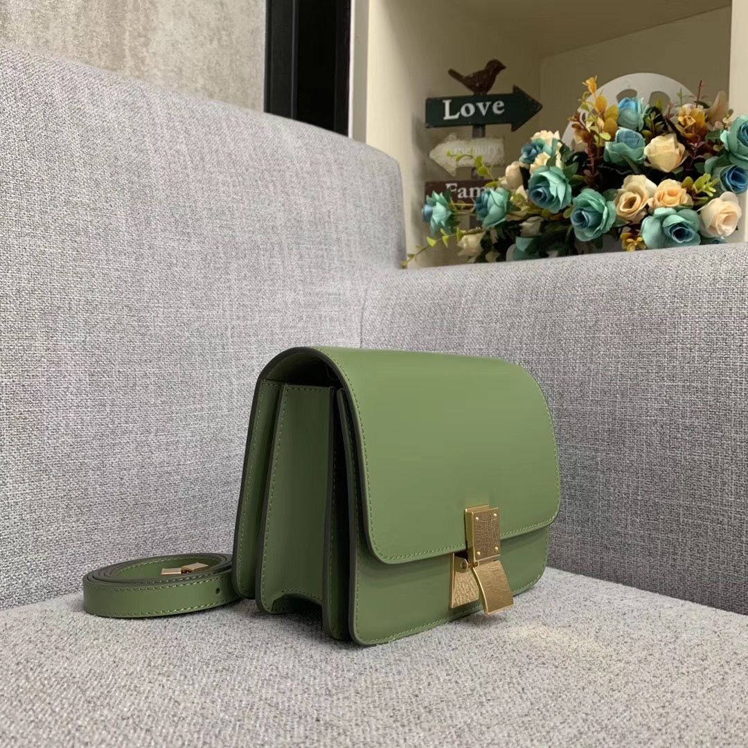 Celine Classic Box Teen Flap Bag Original Calfskin Leather 3379 Green