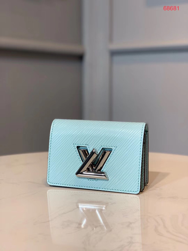 Louis vuitton original TWIST MULTICARTES card holder M68681 sky blue