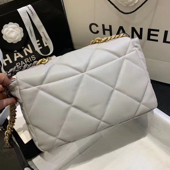 CHANEL 19 Flap Bag AS1160 AS1161 AS1162 Light Gray