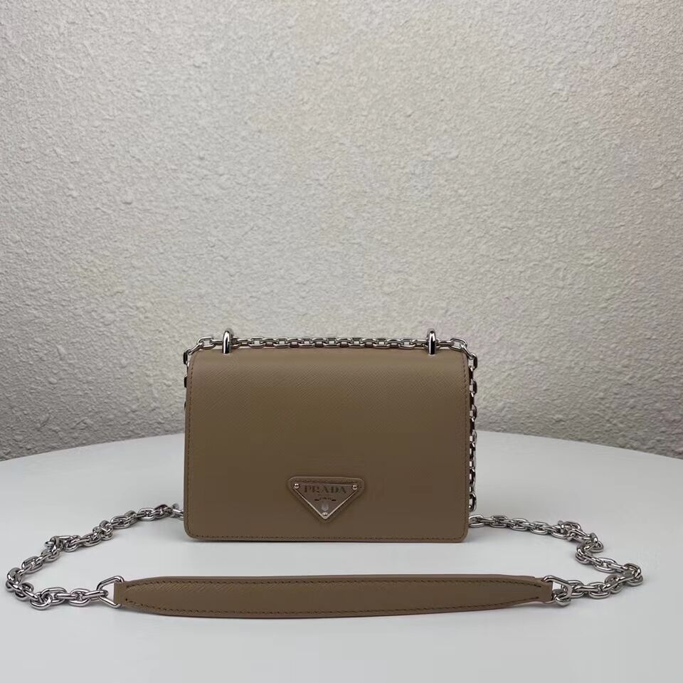 Prada Saffiano leather mini shoulder bag 2BD032 apricot