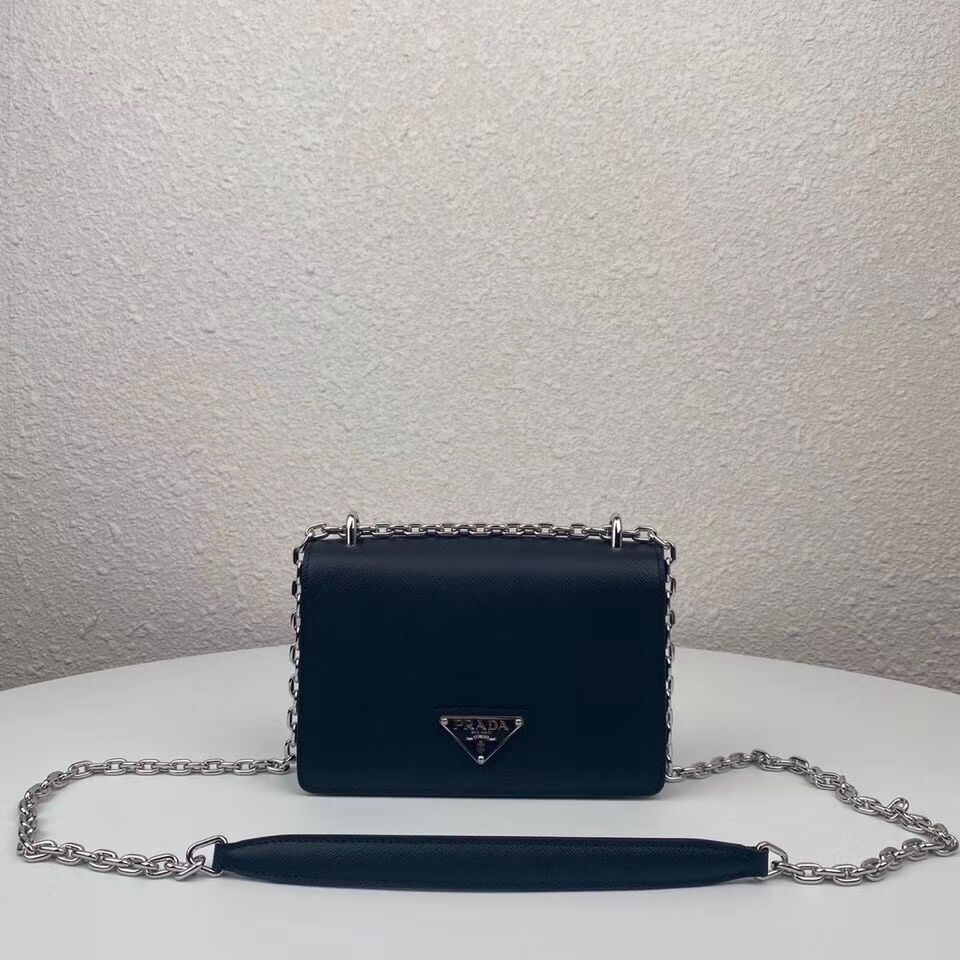 Prada Saffiano leather mini shoulder bag 2BD032 black