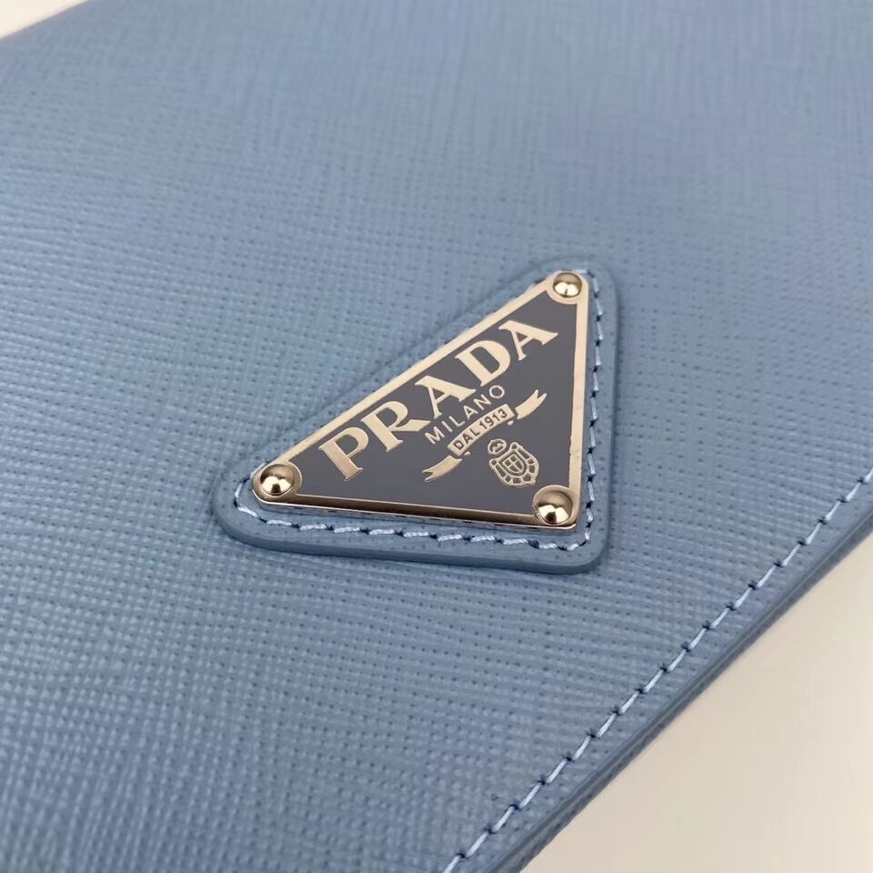 Prada Saffiano leather mini shoulder bag 2BD032 blue