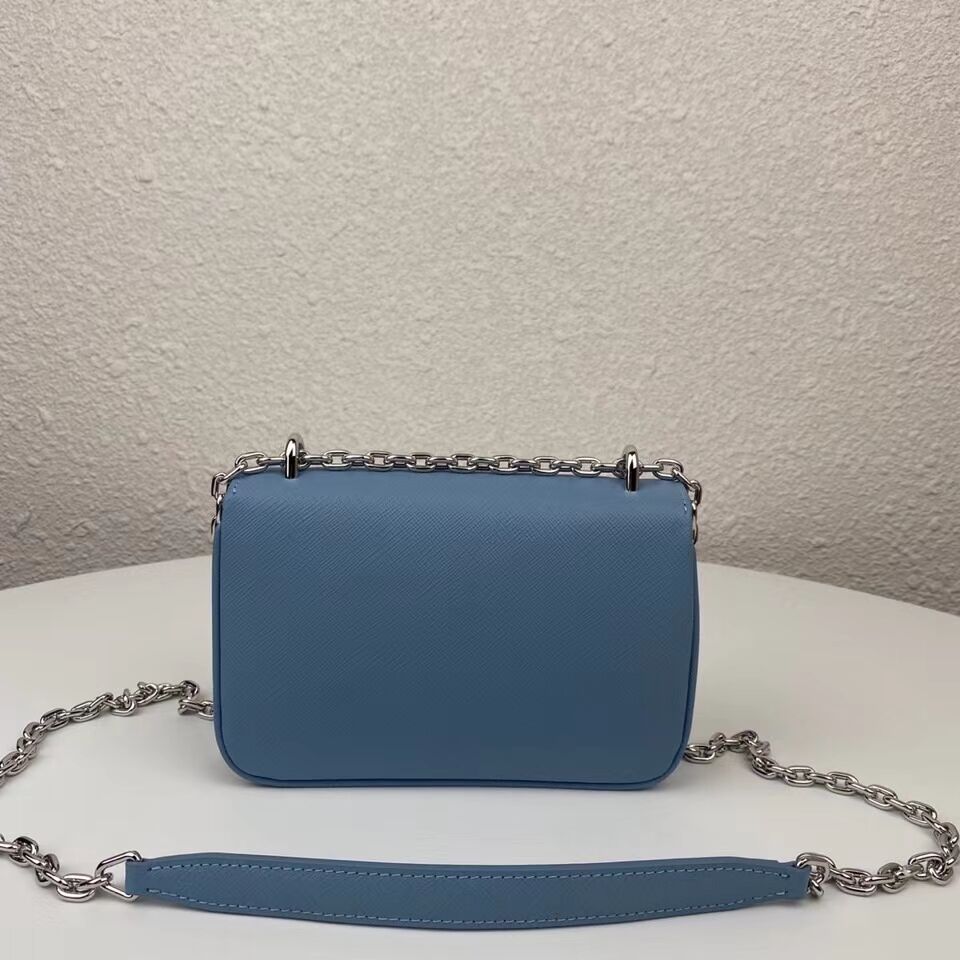 Prada Saffiano leather mini shoulder bag 2BD032 blue