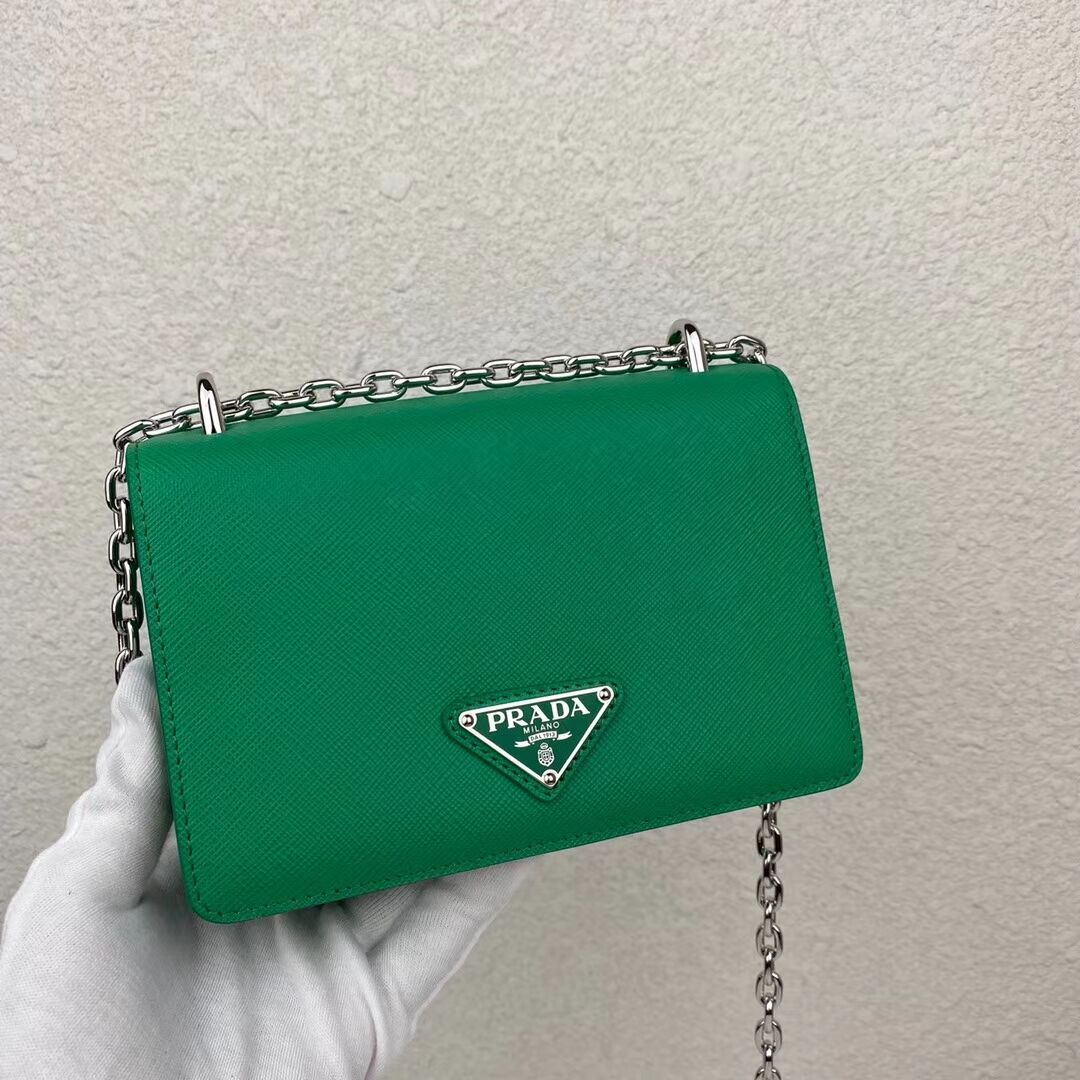 Prada Saffiano leather mini shoulder bag 2BD032 green
