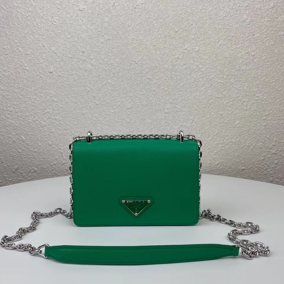 Prada Saffiano leather mini shoulder bag 2BD032 green