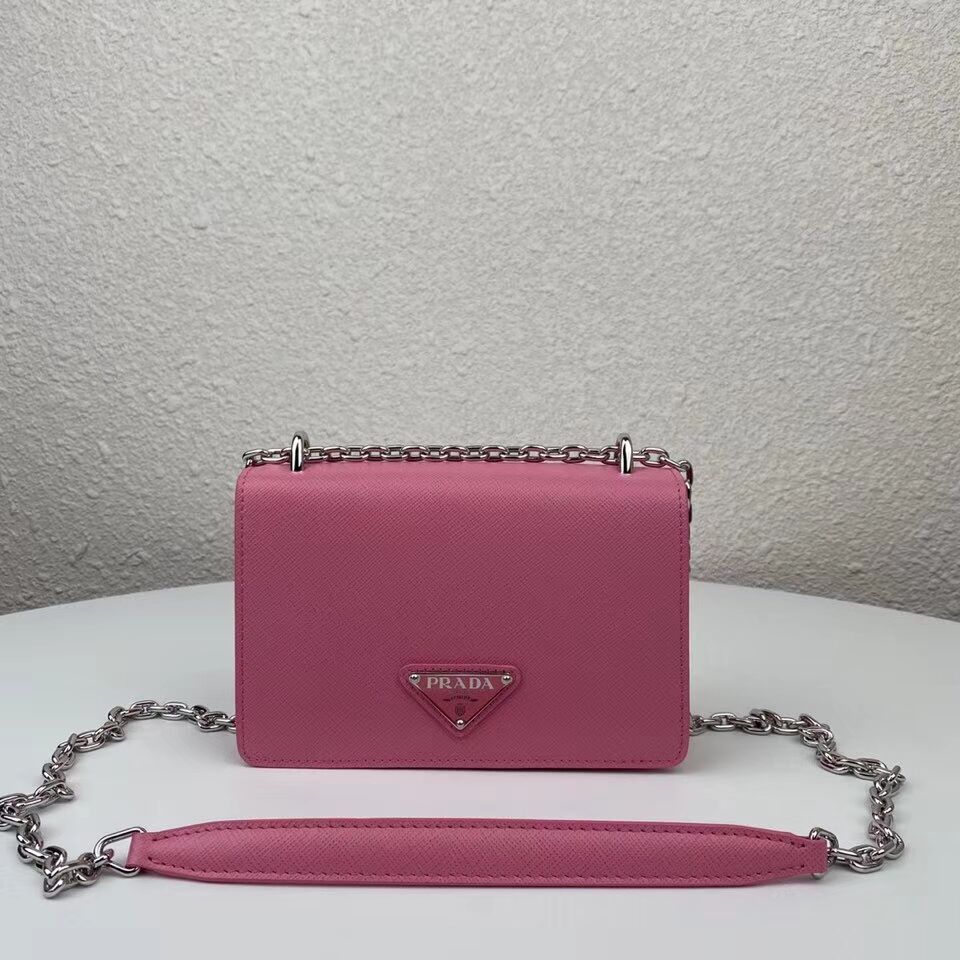 Prada Saffiano leather mini shoulder bag 2BD032 pink