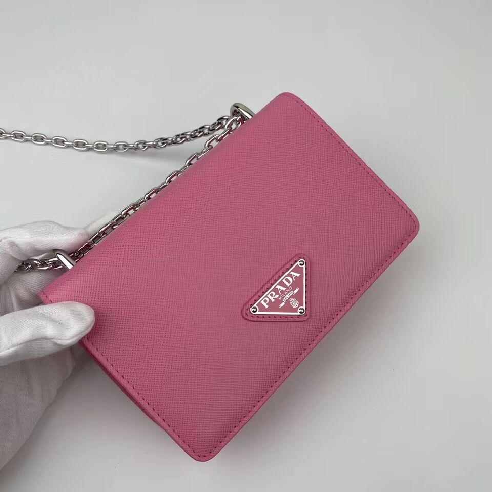 Prada Saffiano leather mini shoulder bag 2BD032 pink