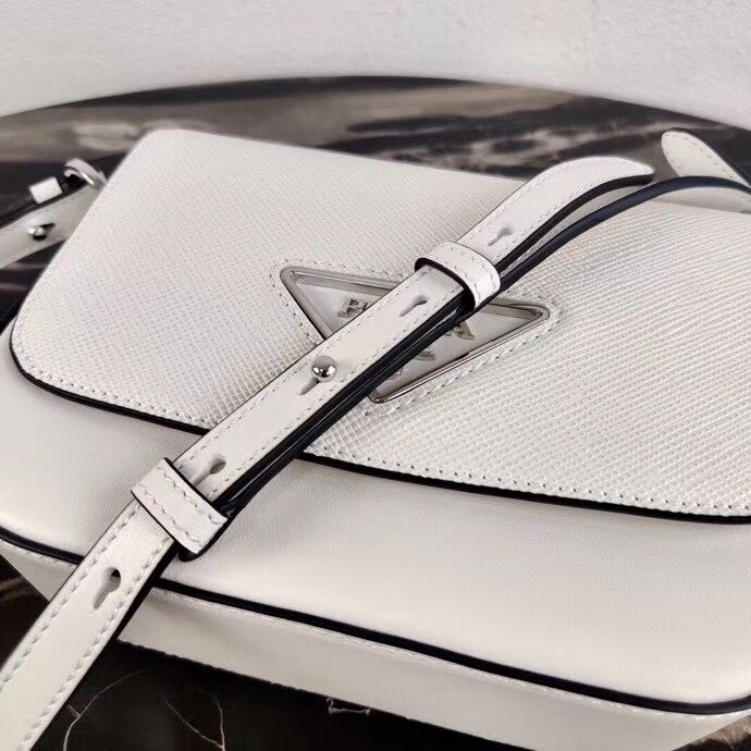 Prada Saffiano leather mini shoulder bag 2BD249 white