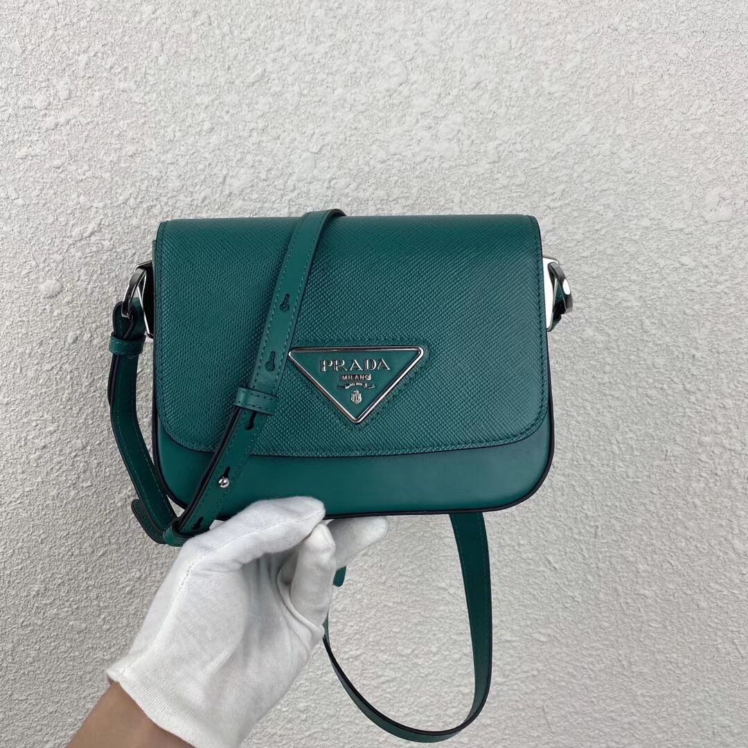 Prada Saffiano leather mini shoulder bag 2BD249 green