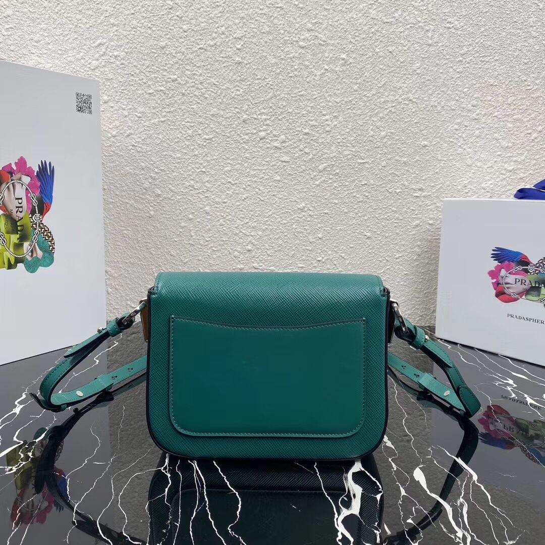 Prada Saffiano leather mini shoulder bag 2BD249 green