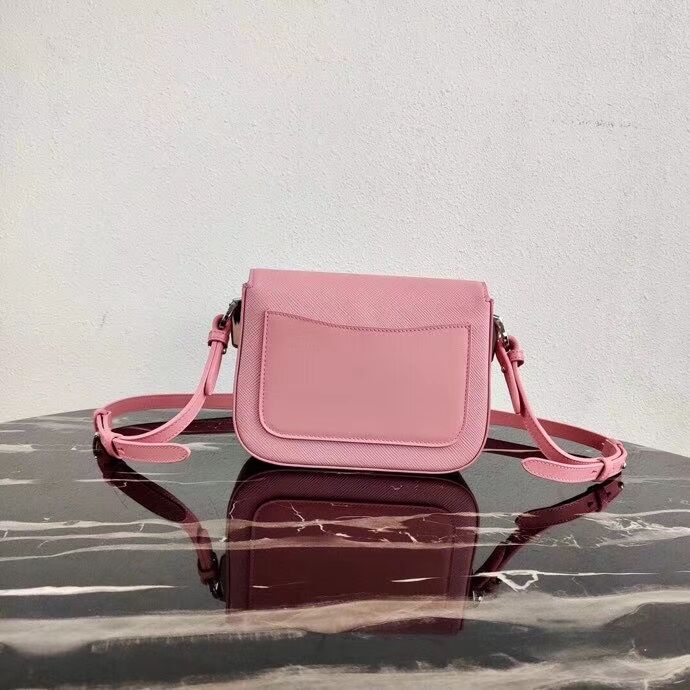 Prada Saffiano leather mini shoulder bag 2BD249 pink