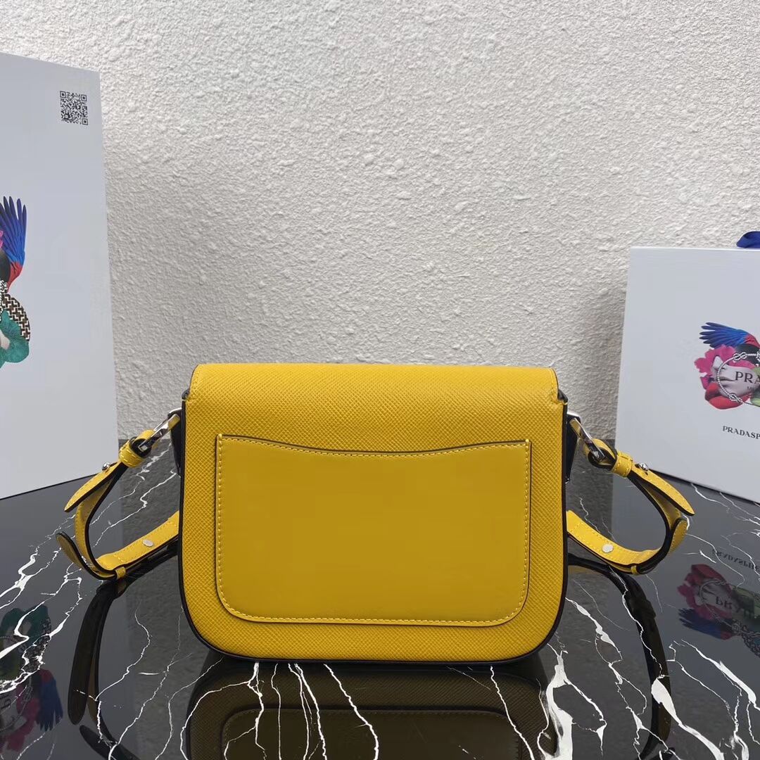Prada Saffiano leather mini shoulder bag 2BD249 yellow