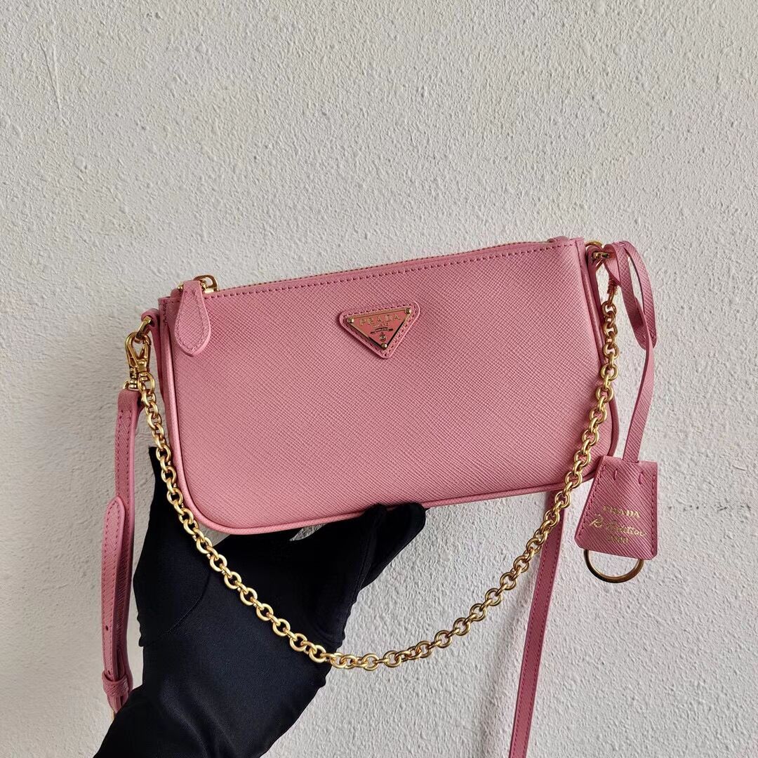 Prada Saffiano leather mini shoulder bag 2BH171 pink