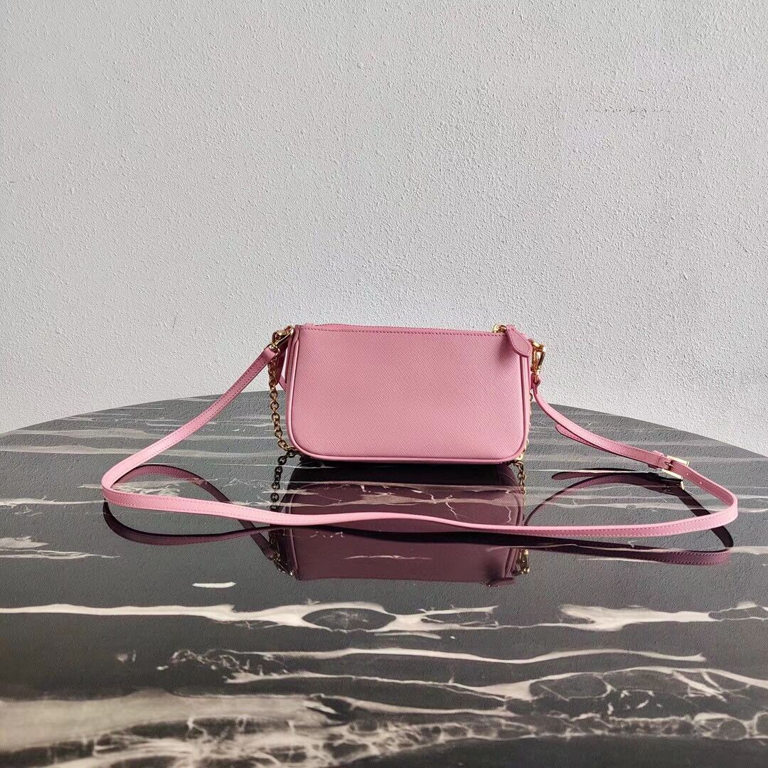 Prada Saffiano leather mini shoulder bag 2BH171 pink