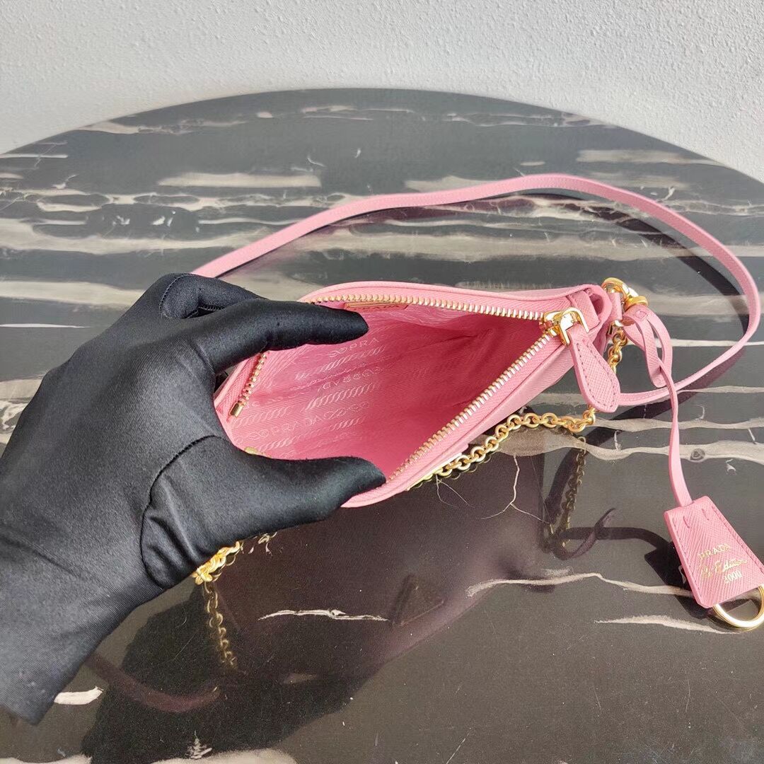 Prada Saffiano leather mini shoulder bag 2BH171 pink