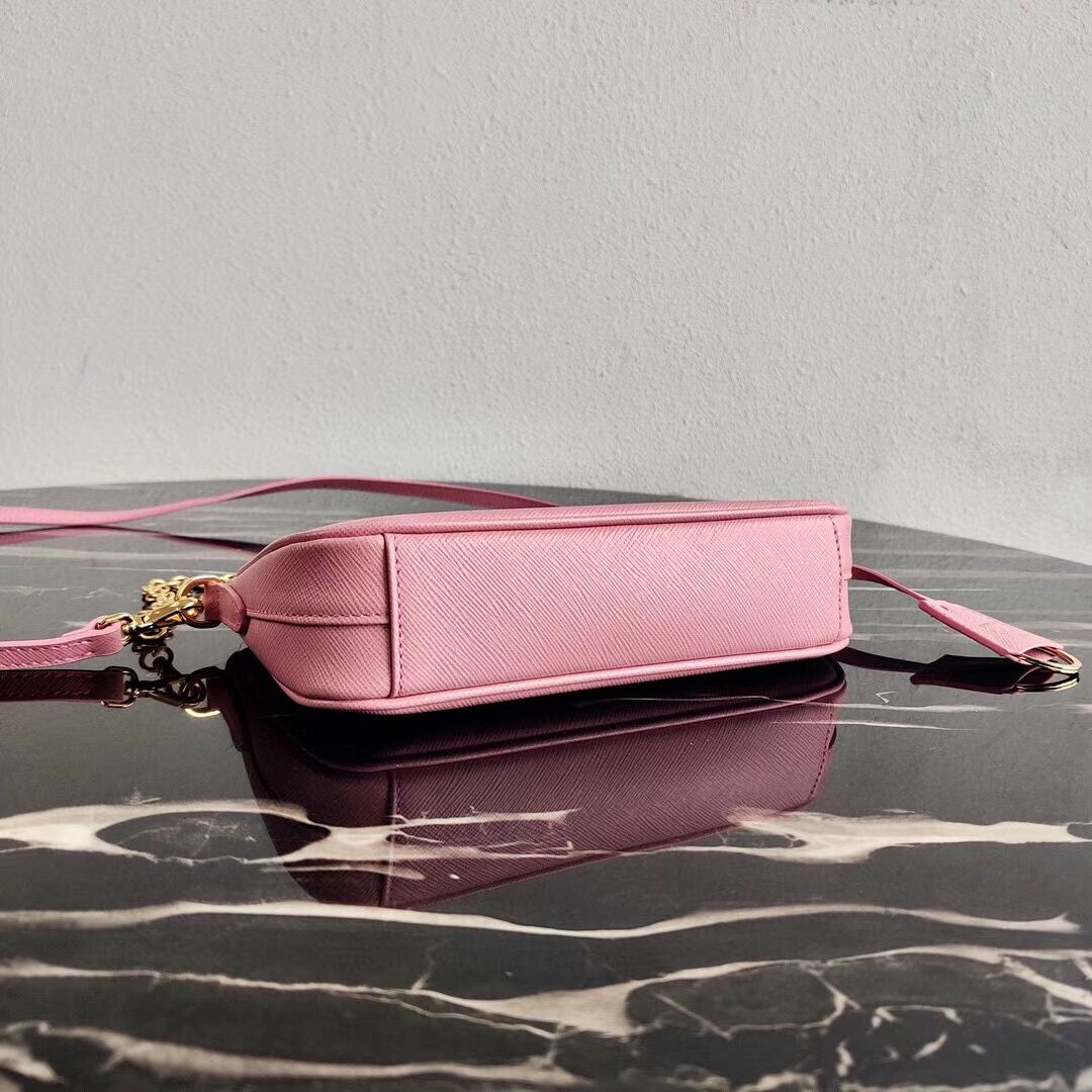 Prada Saffiano leather mini shoulder bag 2BH171 pink