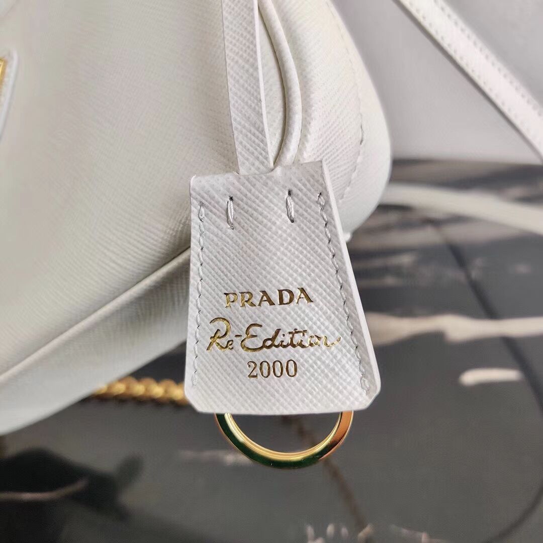 Prada Saffiano leather mini shoulder bag 2BH171 white