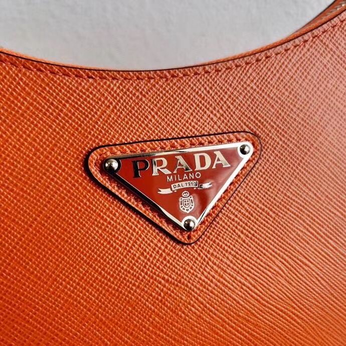 Prada Saffiano leather mini shoulder bag 2BH204 orange