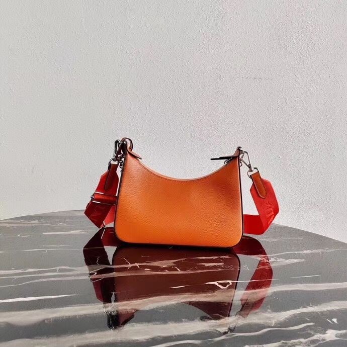 Prada Saffiano leather mini shoulder bag 2BH204 orange