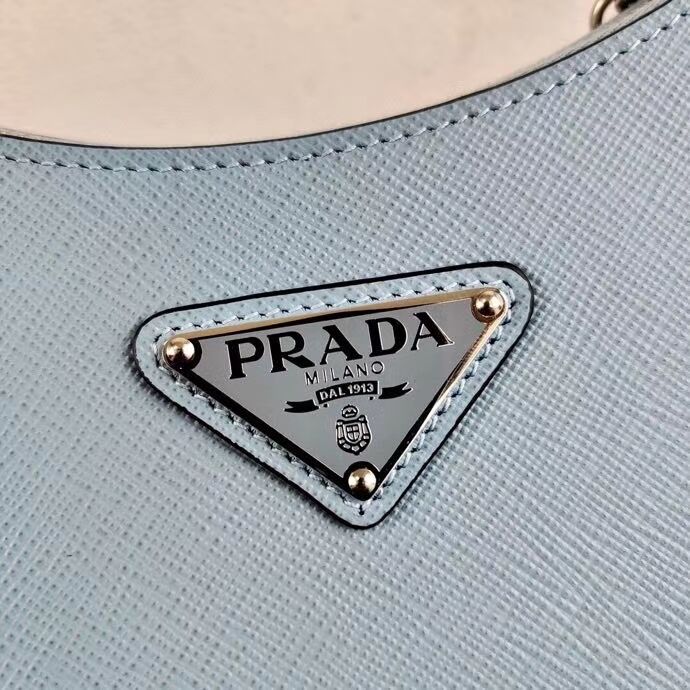 Prada Saffiano leather mini shoulder bag 2BH204 sky blue