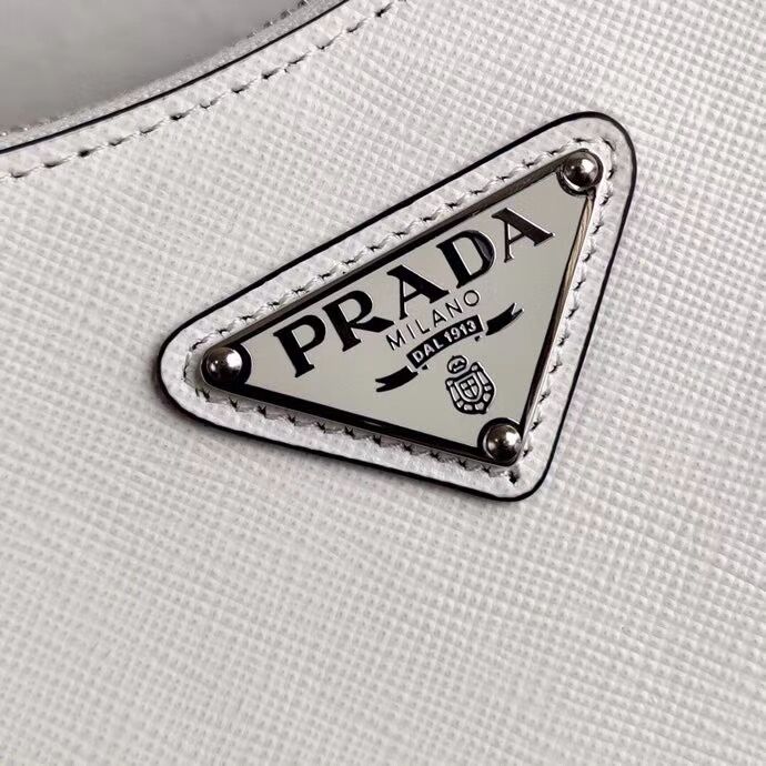 Prada Saffiano leather mini shoulder bag 2BH204 white