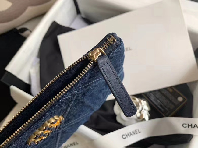 Chanel 19 small carry on bag AP1059 blue