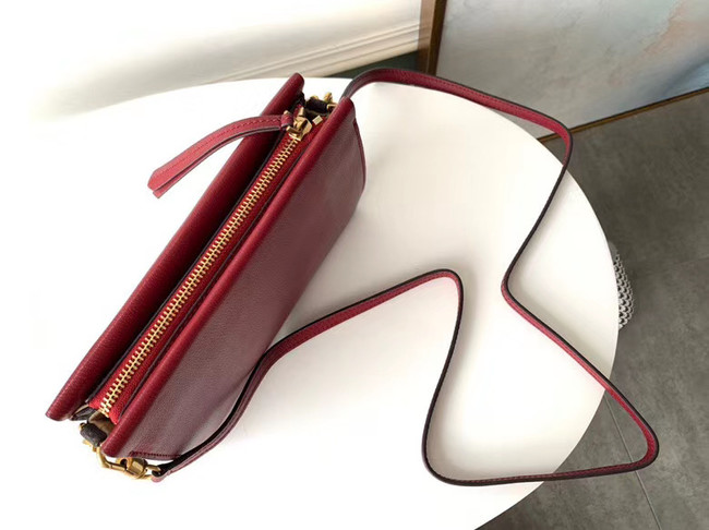 GIVENCHY leather and suede shoulder bag 9337 Wine