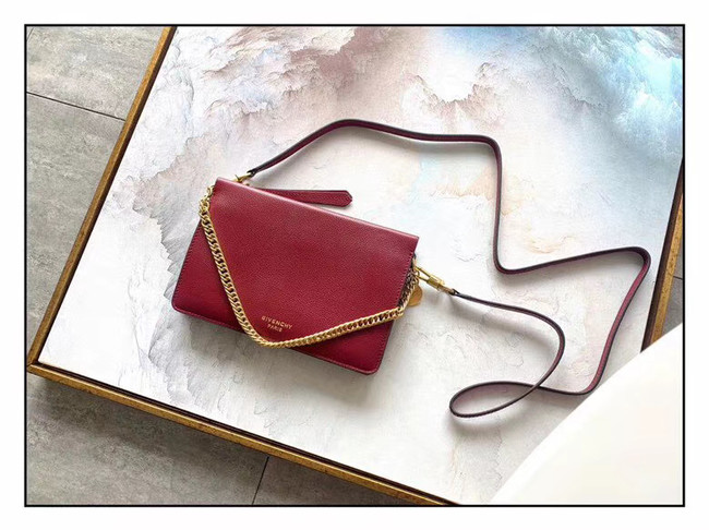 GIVENCHY leather and suede shoulder bag 9337 Wine