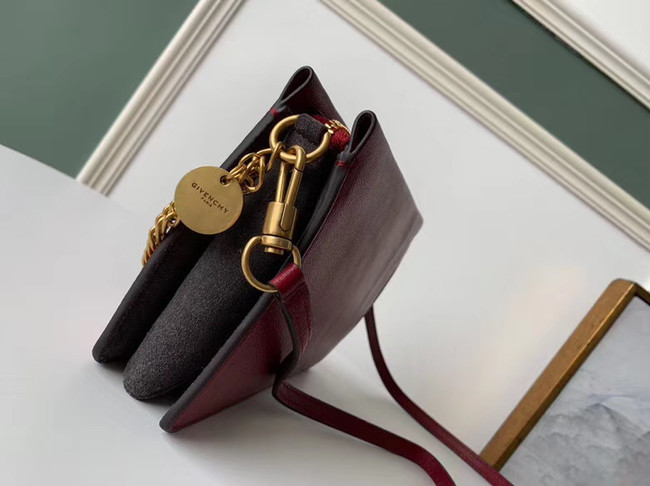 GIVENCHY leather and suede shoulder bag 9337 Wine