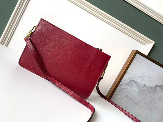 GIVENCHY leather and suede shoulder bag 9337 Wine