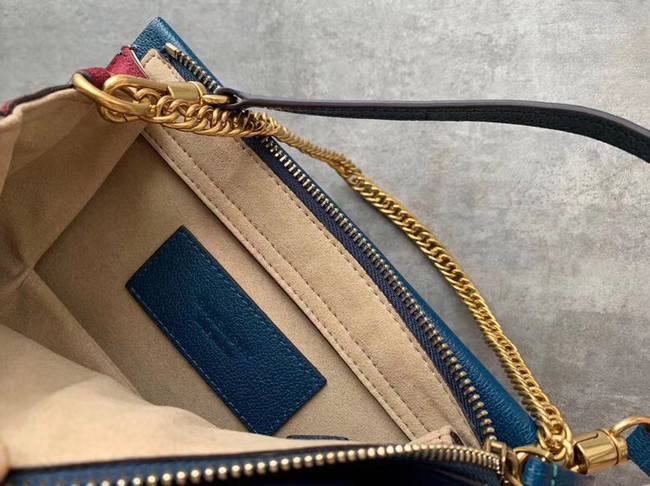 GIVENCHY leather and suede shoulder bag 9337 blue