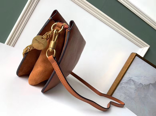 GIVENCHY leather and suede shoulder bag 9337 brown