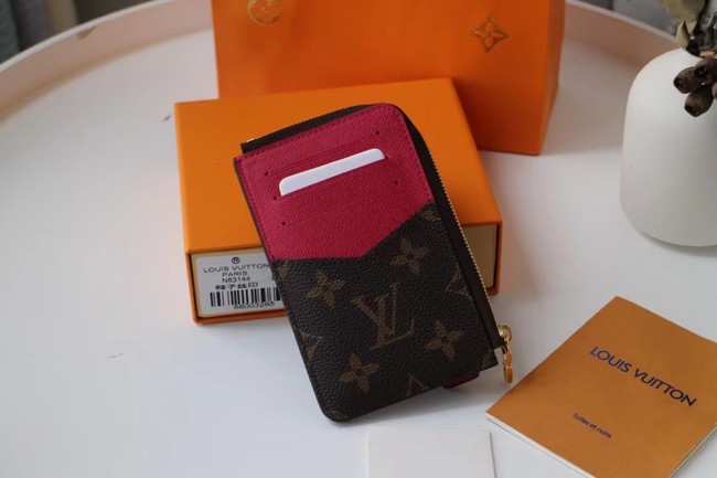 Louis vuitton Monogram Canvas original CARD HOLDER M60167 rose