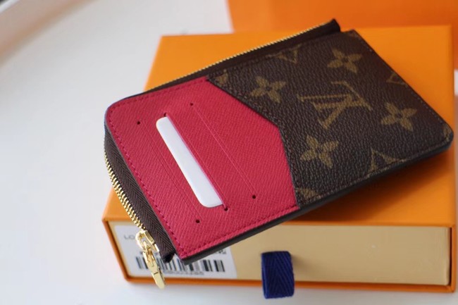 Louis vuitton Monogram Canvas original CARD HOLDER M60167 rose