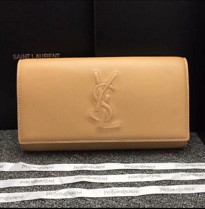 Yves Saint Laurent Original Leather Sac Be Du Jour Clutch Bag 26752 Beige