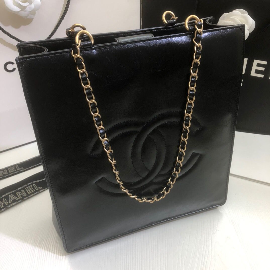 Chanel Original Leather Tote Shopping Bag AS1942 Black