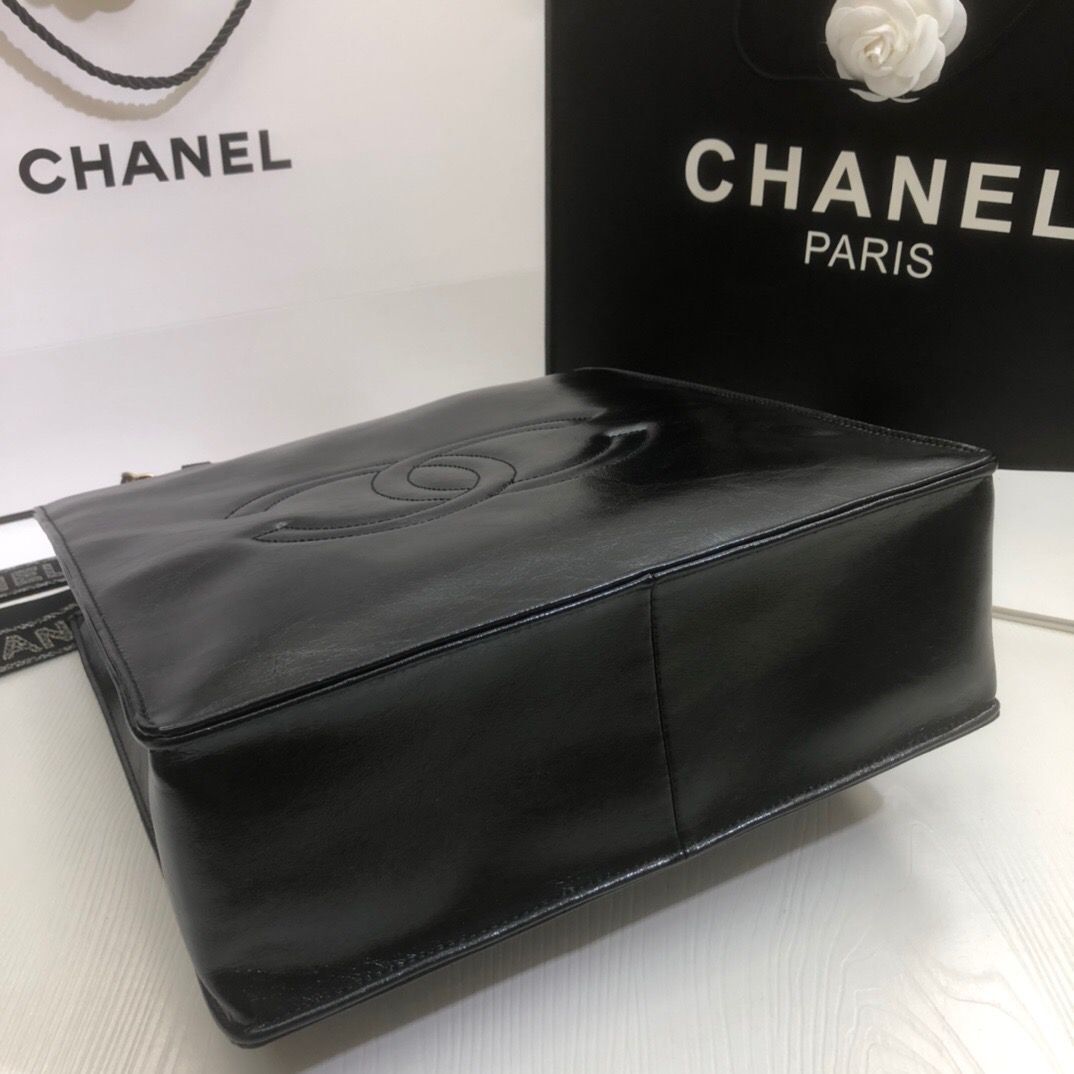 Chanel Original Leather Tote Shopping Bag AS1942 Black