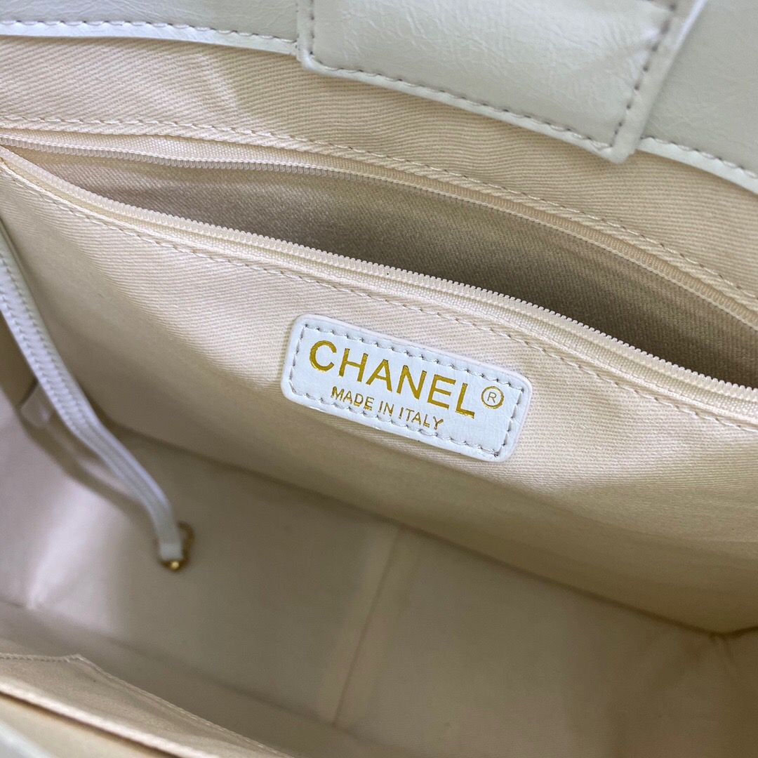 Chanel Original Leather Tote Shopping Bag AS1942 White