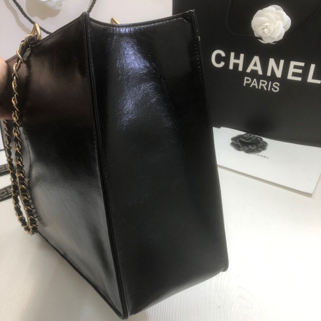 Chanel Original Leather Tote Shopping Bag AS1943 Black
