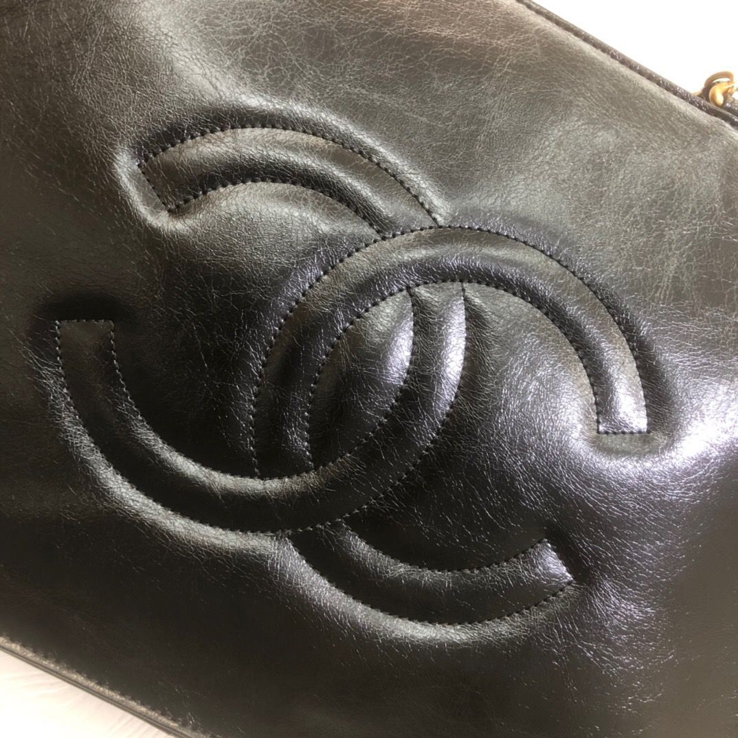 Chanel Original Leather Tote Shopping Bag AS1943 Black