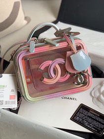 Chanel original PVC small vanity case A93342 pink