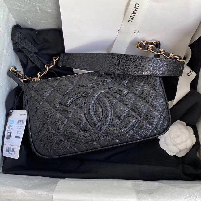 Fashion Chanel Original Caviar Leather Classic Bag 36988 black