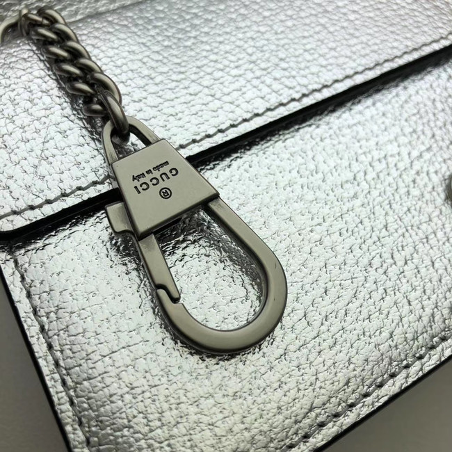 Gucci Dionysus Leather Super mini Bag 476432 silver