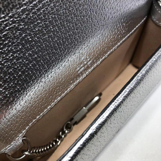 Gucci Dionysus Leather Super mini Bag 476432 silver