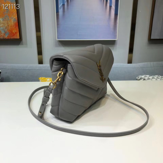 Yves Saint Laurent Calfskin Leather Tote Bag 467072 grey