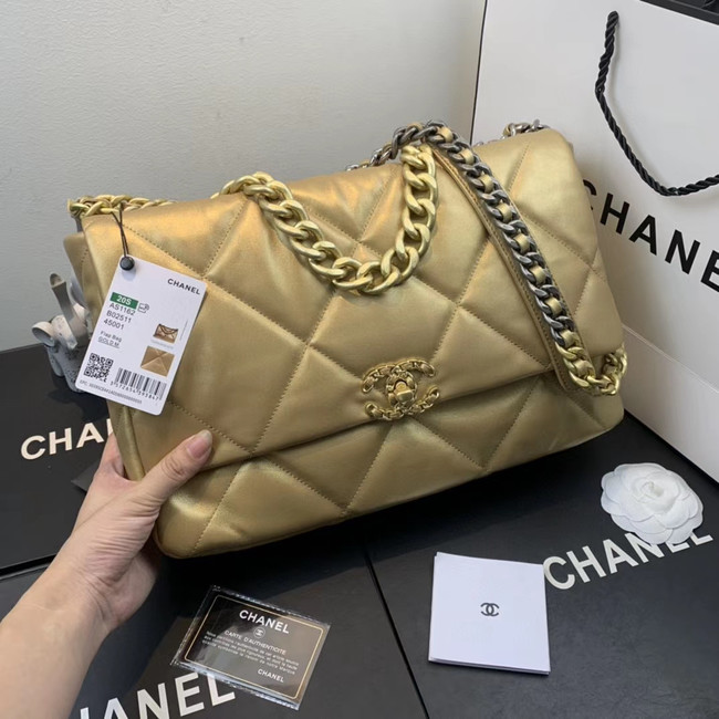 Chanel 19 flap bag AS1161 gold