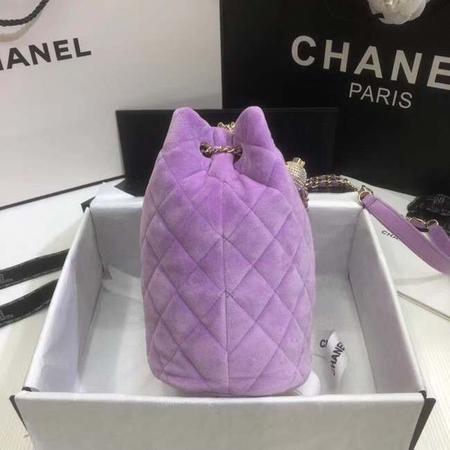 Chanel velvet Drawstring bag AS1894 Lavender