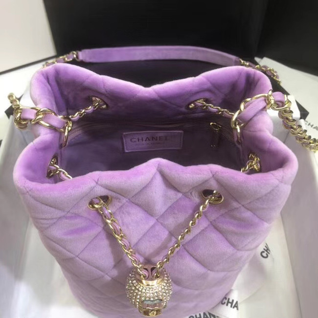 Chanel velvet Drawstring bag AS1894 Lavender